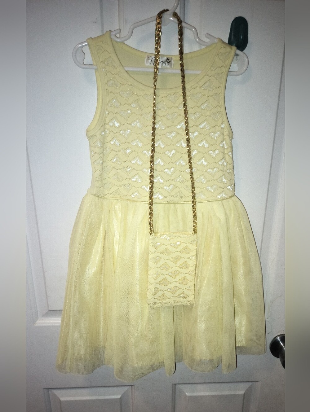 🆕 Nannette Girls Yellow Dress & Purse Set Sz 5